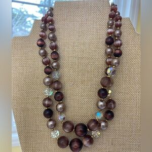 Double Strands Vintage Beaded Necklace‎